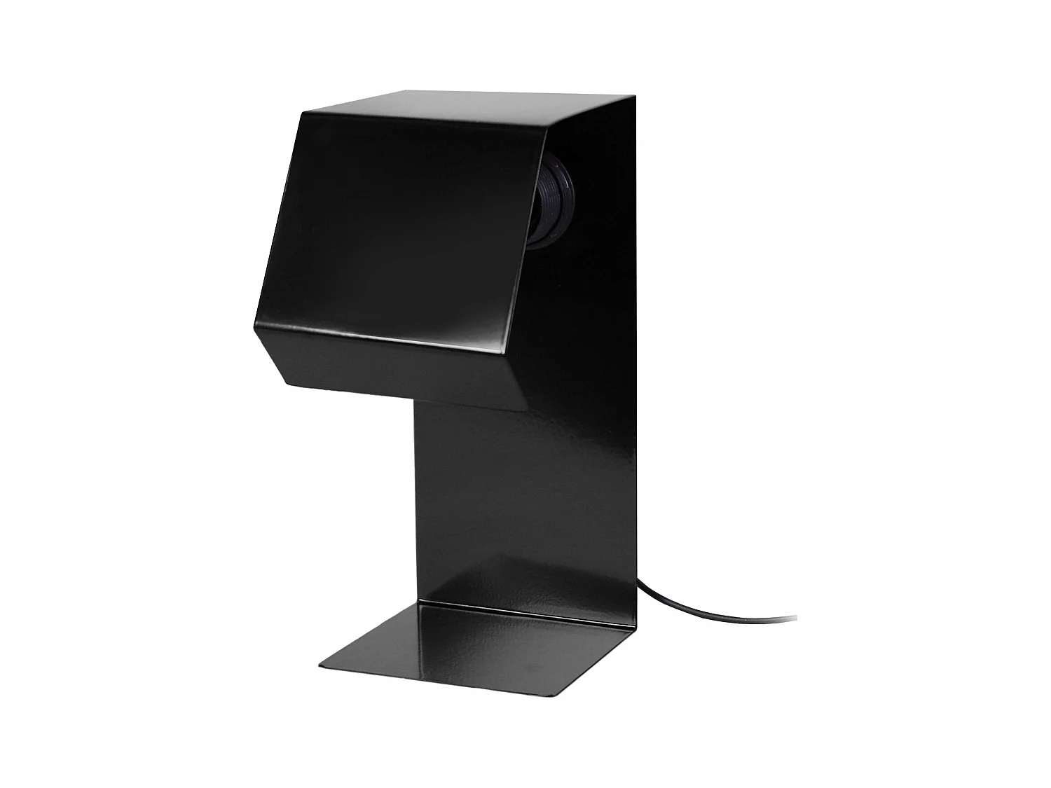 Lampe de chevet géométrique métal  noir 24 cm.