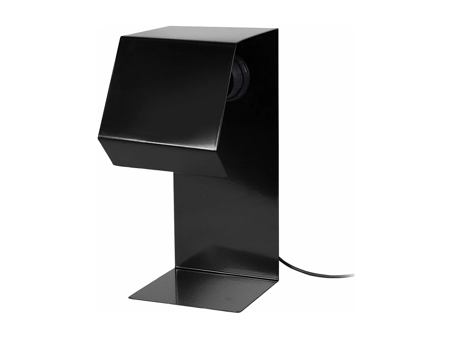 Lampe de chevet géométrique métal  noir 24 cm.