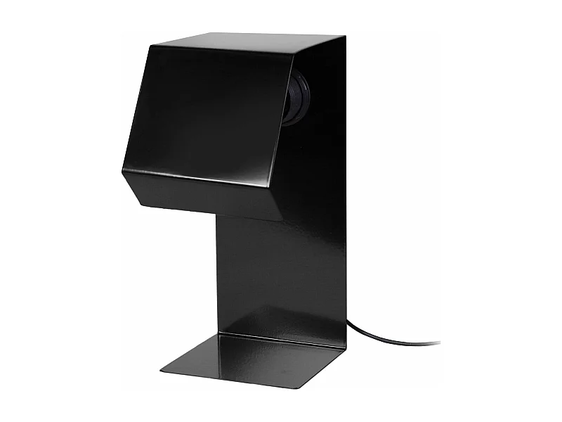 Lampe de chevet géométrique métal  noir 24 cm.