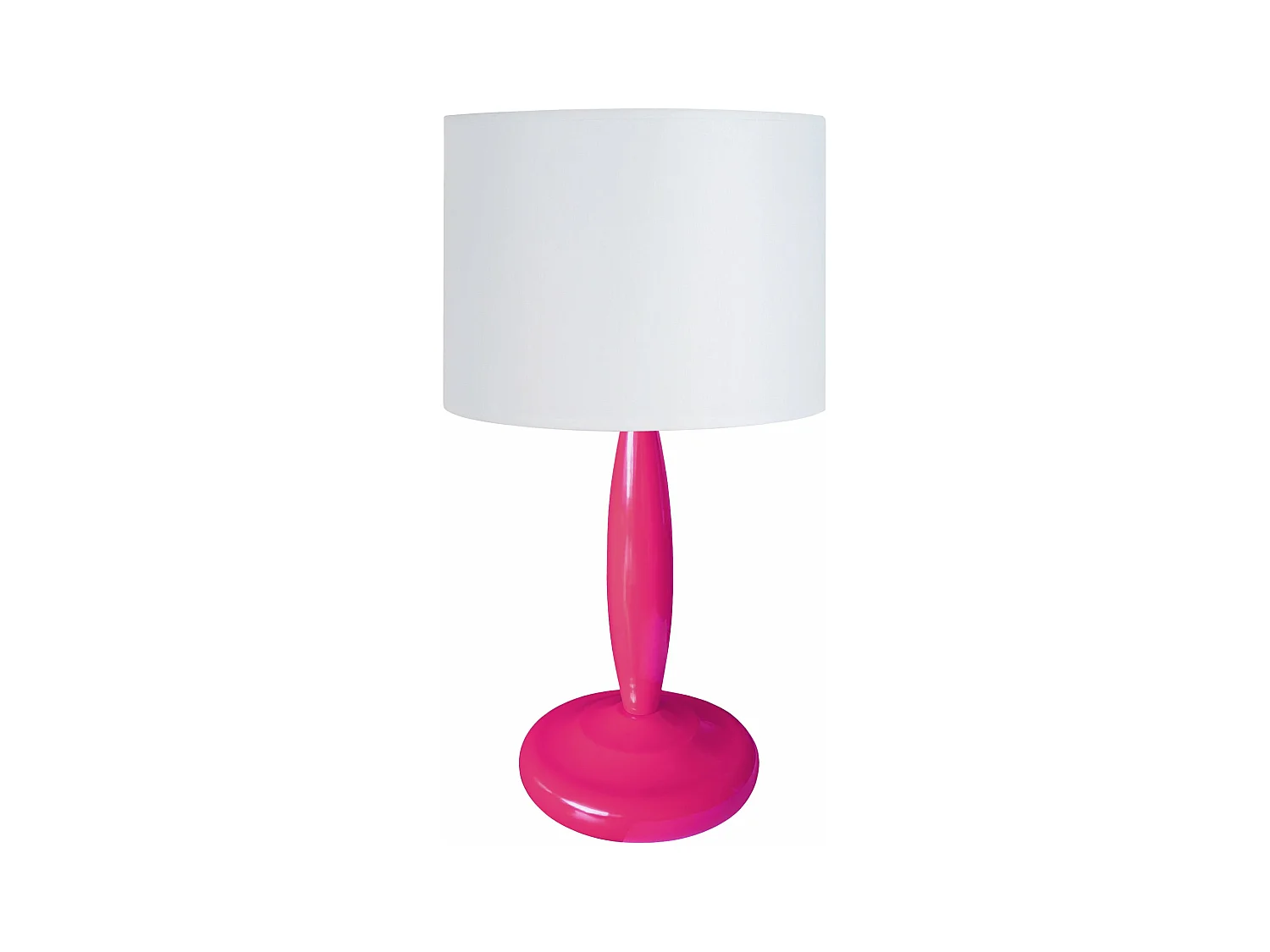 Lampe de chevet colonne métal  rose 32 cm.