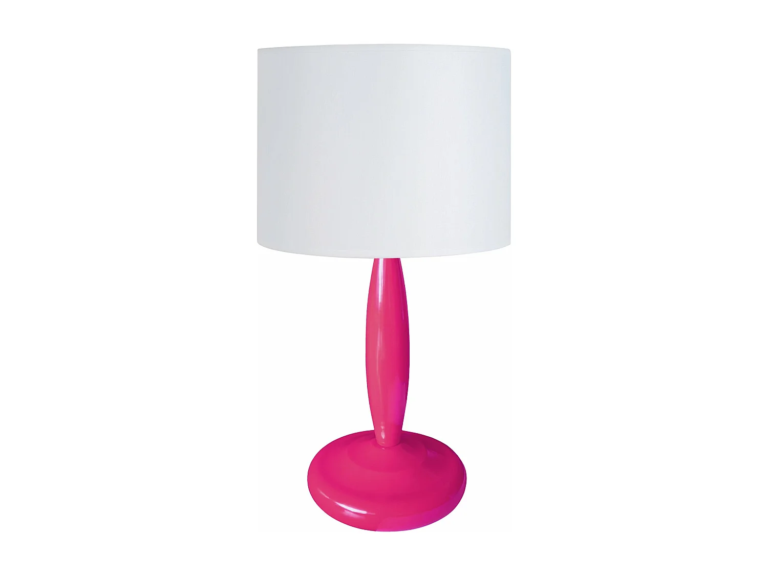 Lampe de chevet colonne métal  rose 32 cm.