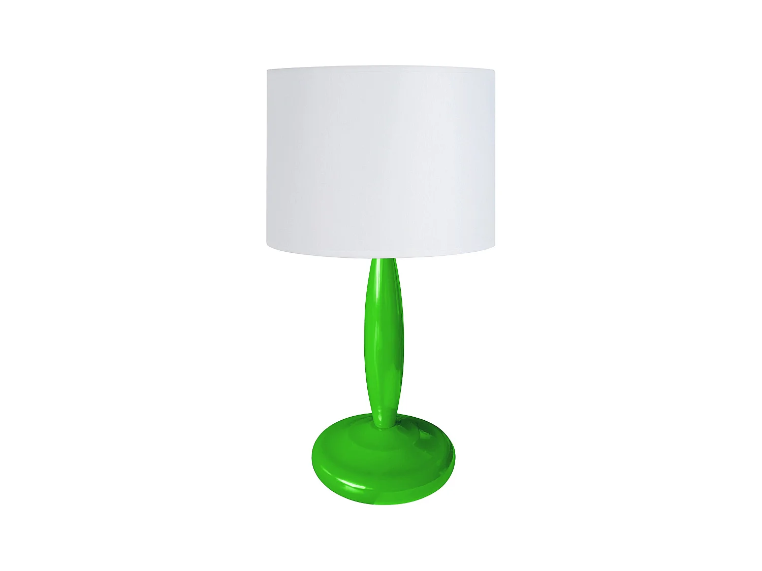 Lampe de chevet colonne métal  vert 32 cm.
