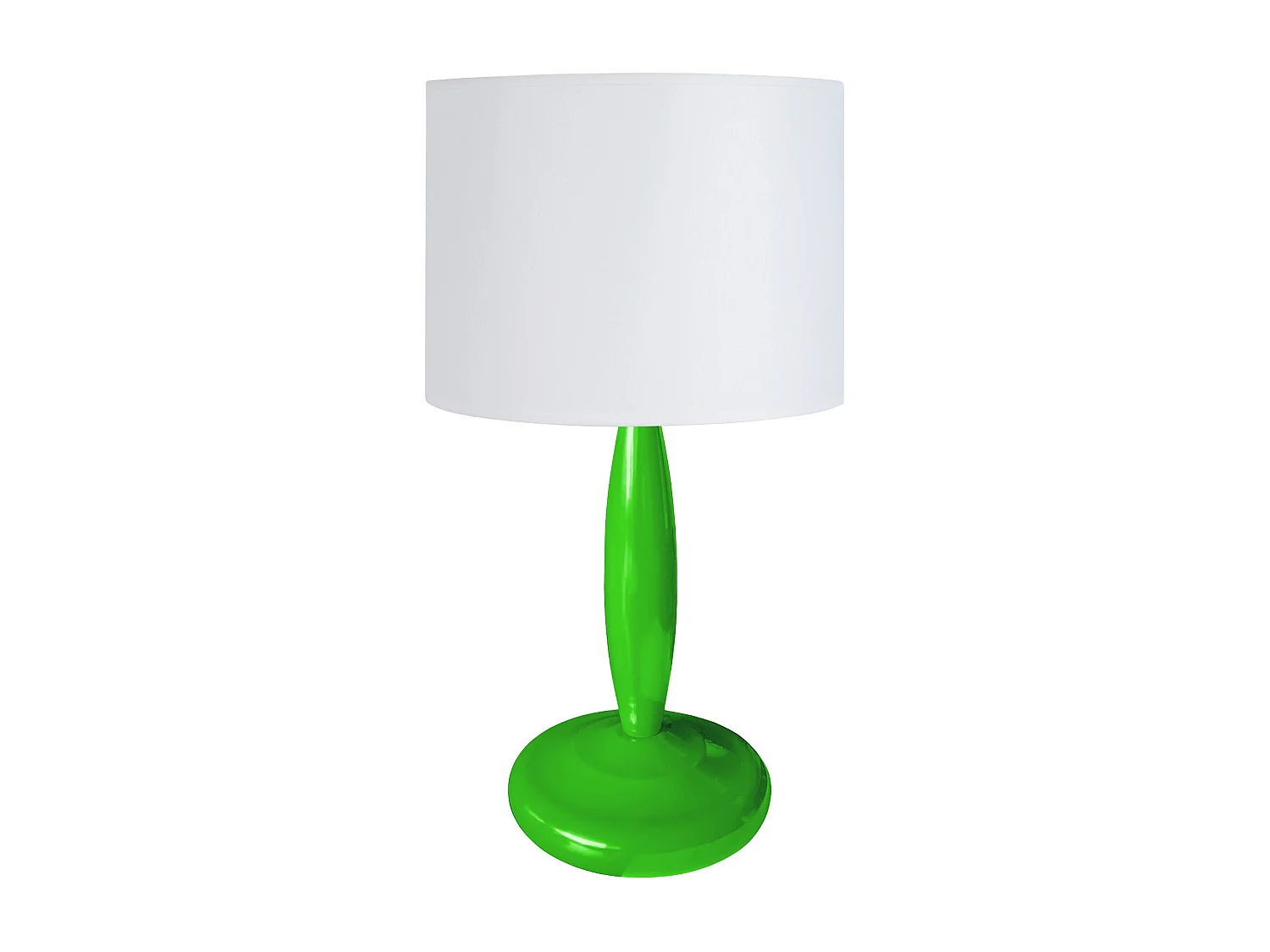 Lampe de chevet colonne métal  vert 32 cm.