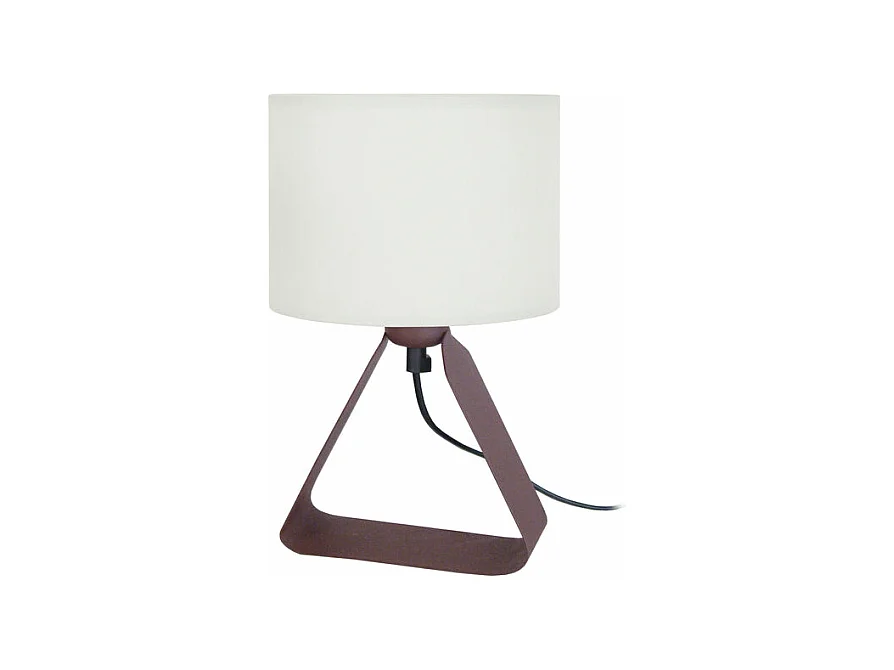 Lampe de chevet géométrique, métal  marron 29 cm.