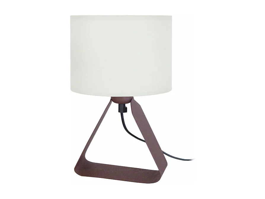 Lampe de chevet géométrique, métal  marron 29 cm.