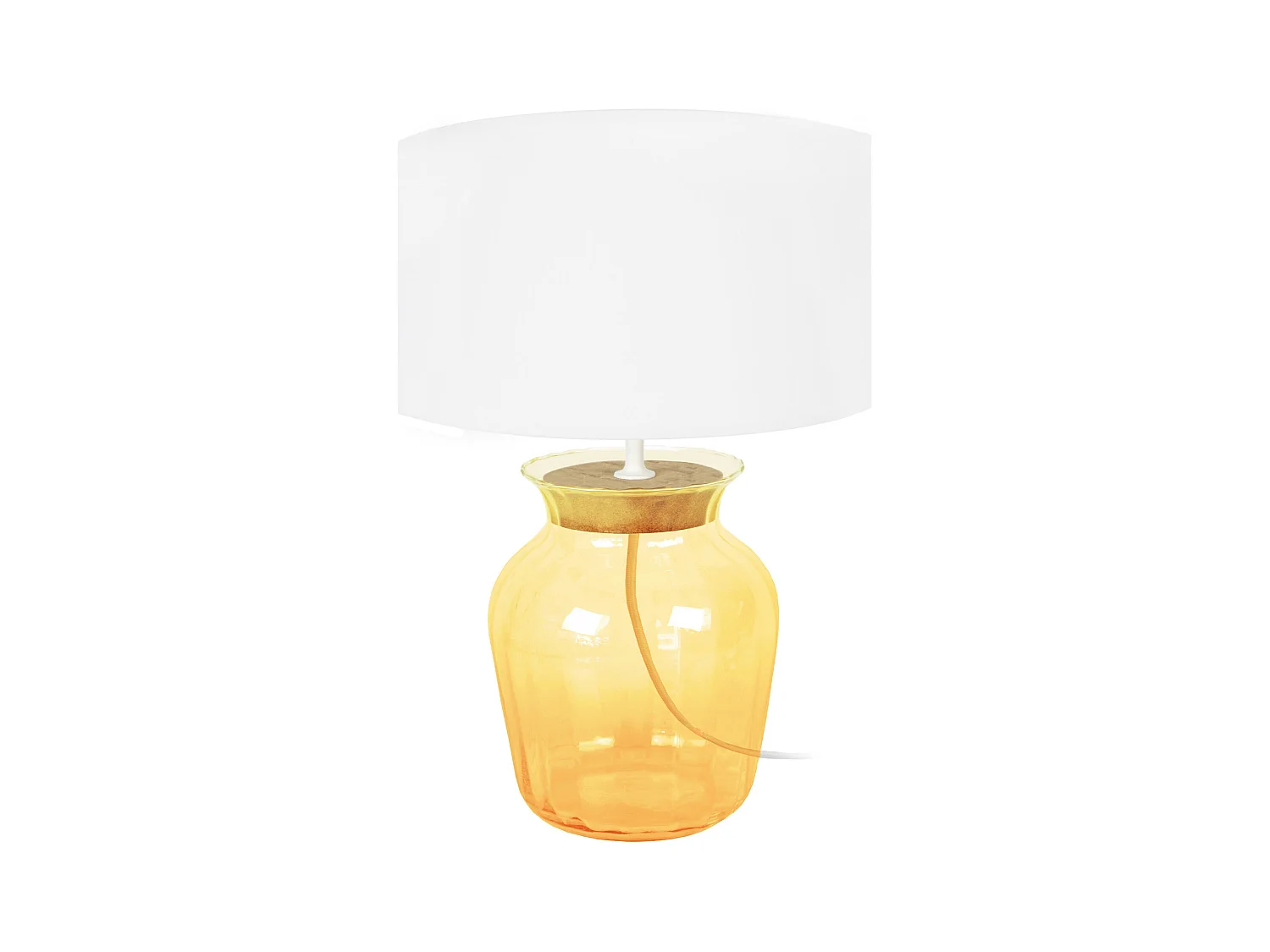 Lampe a Poser TOSEL ,verre,Jaune ,H45xD30xP30cm