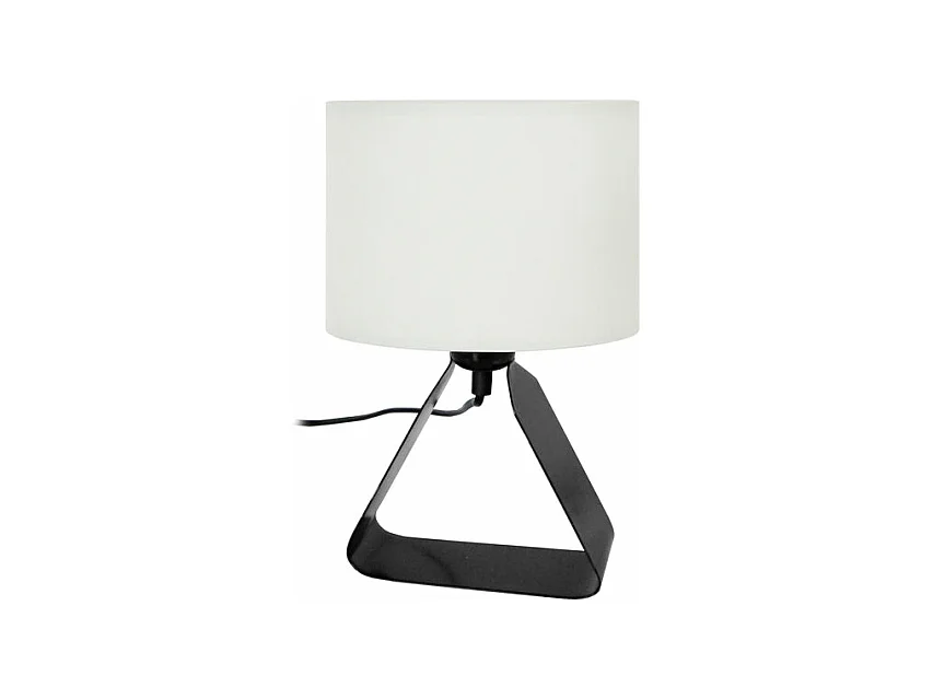 Lampe de chevet géométrique, métal  noir 29 cm.