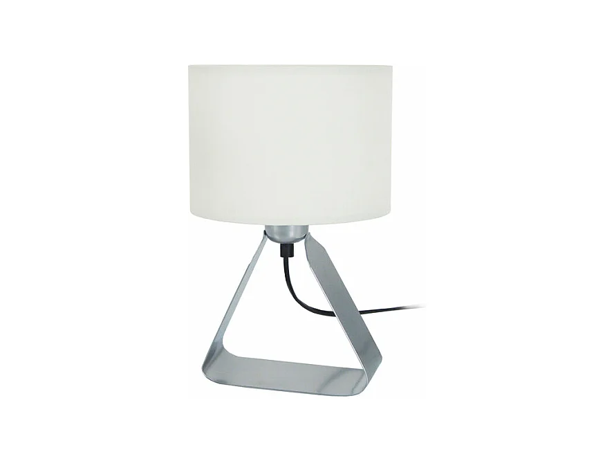 Lampe de chevet géométrique, métal  aluminium 29 cm.