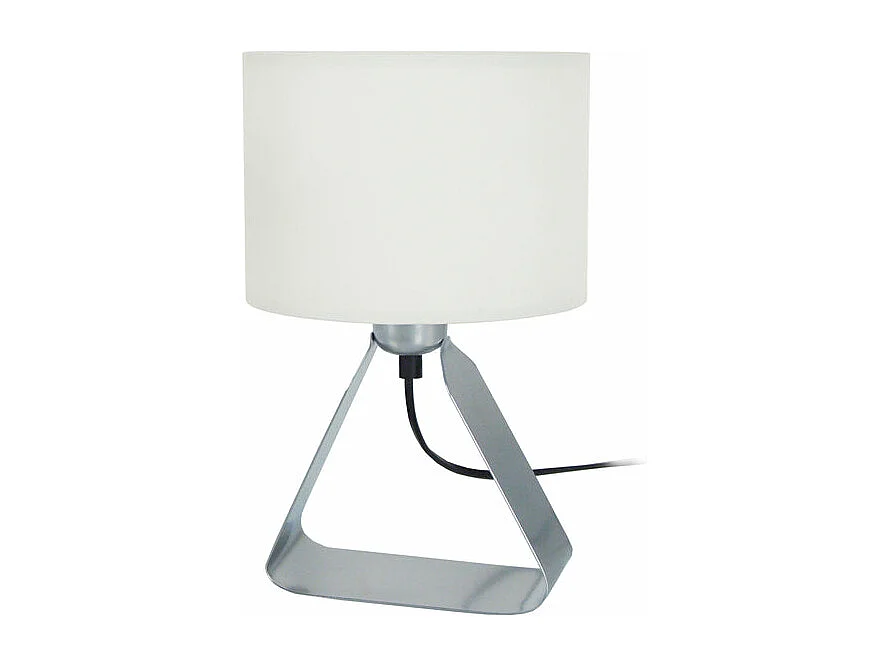 Lampe de chevet géométrique, métal  aluminium 29 cm.