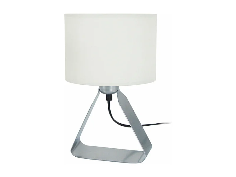 Lampe de chevet géométrique, métal  aluminium 29 cm.