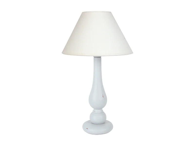 Lampe de Chevet TOSEL ,bois,Blanc   ,H42xD30xP30 cm