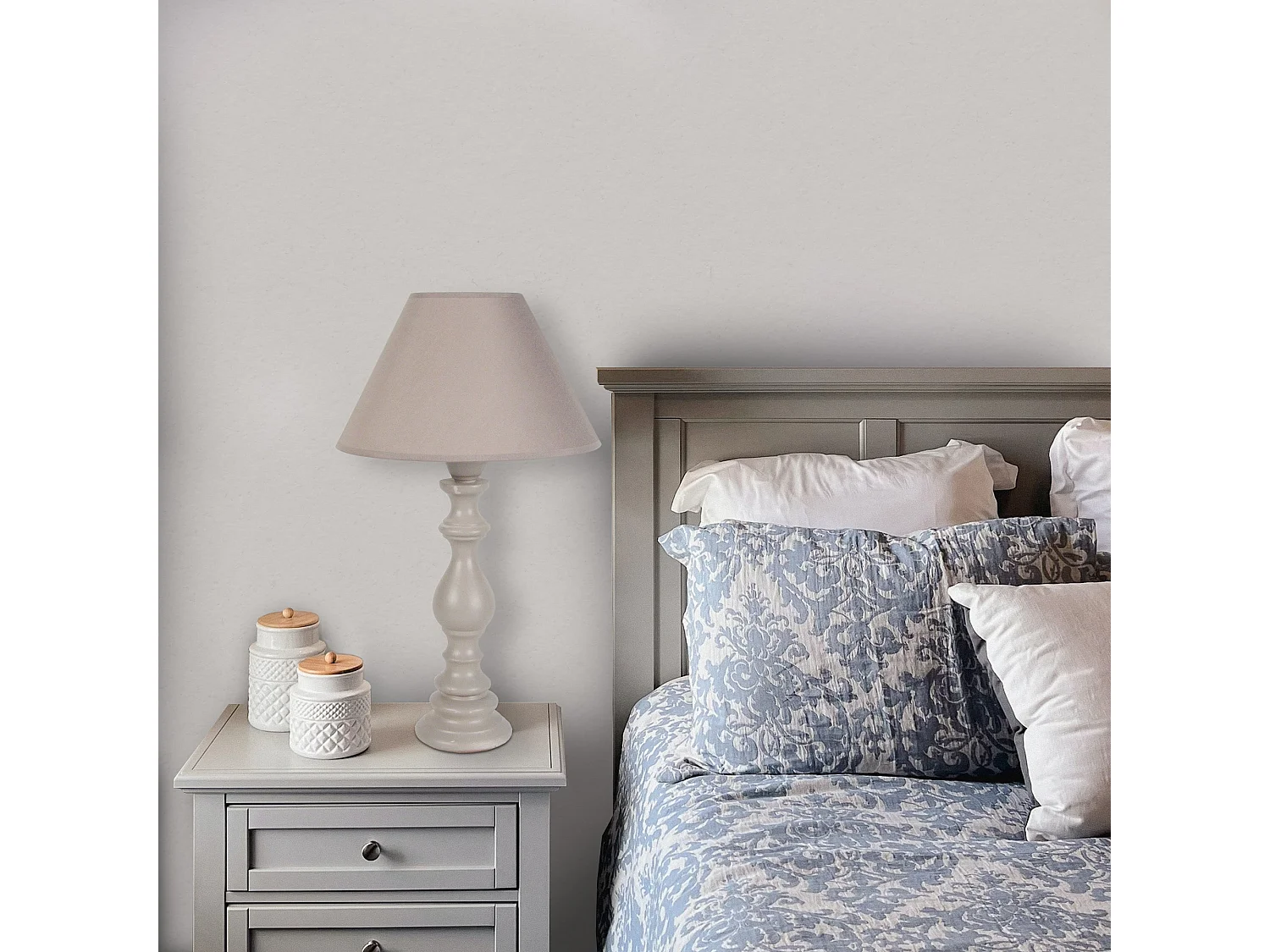 Lámpara de noche TOSEL ,madera,Gris ,A43xD30xP30cm