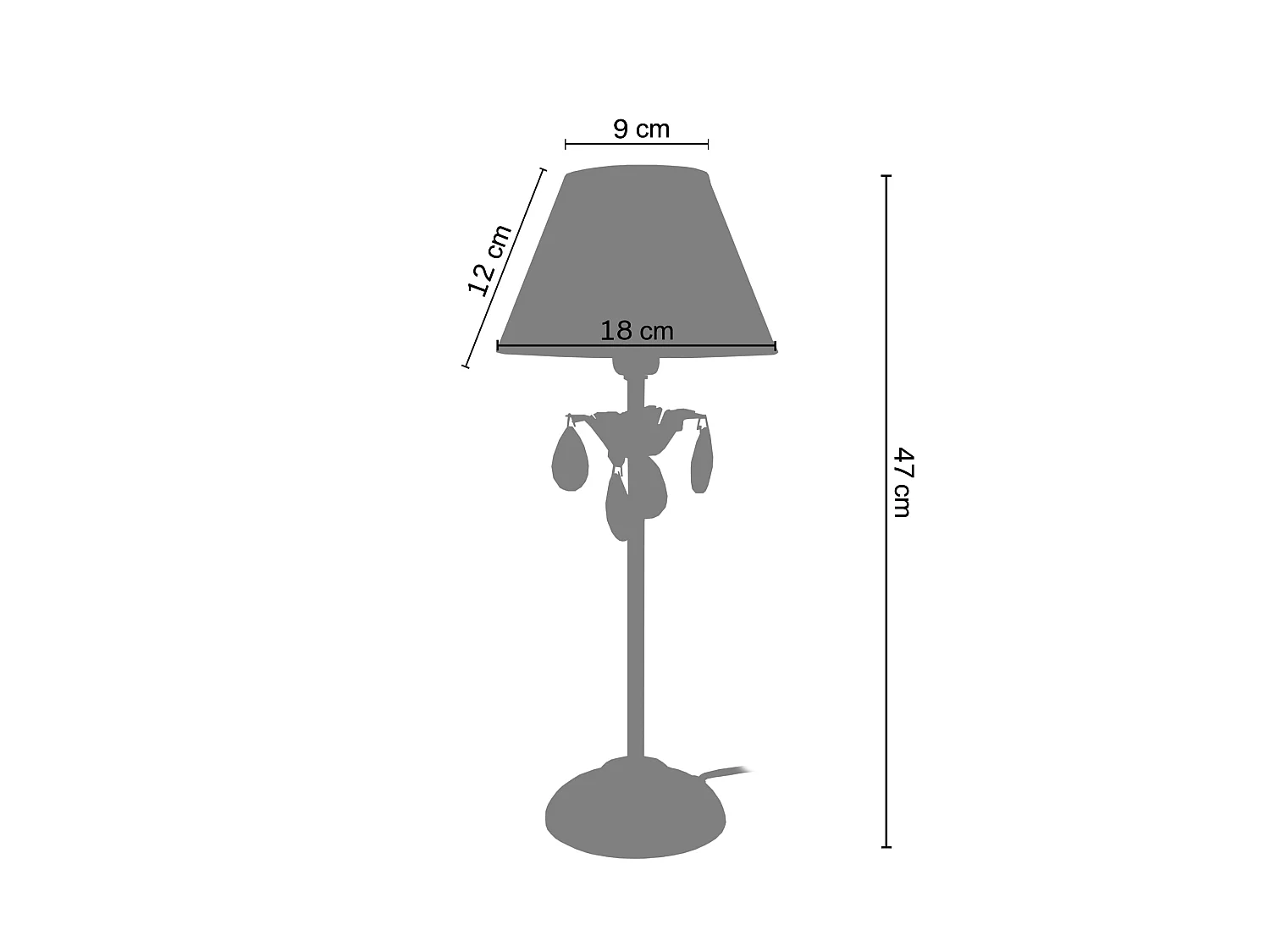 Lampada da tavolo metallo  coluna blu  PAMPILLES blu D'18 cm