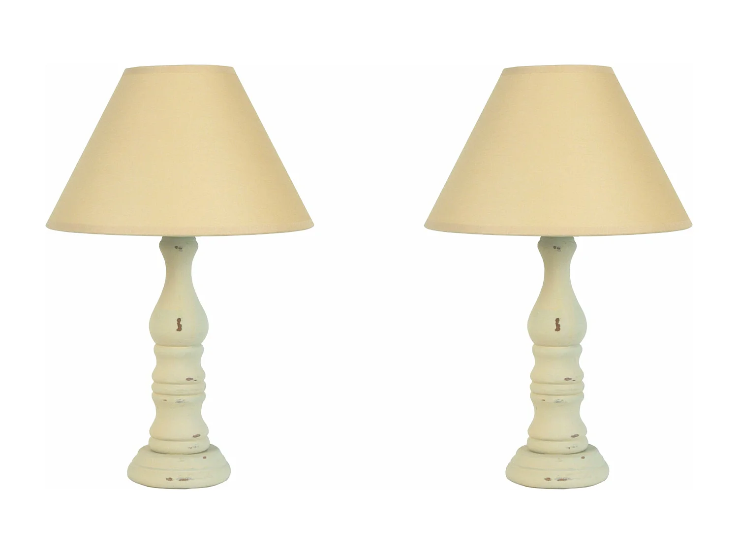 Abajur TOSEL MICHELIN BOIS tecido globo bege D18 x  H26,5  cm