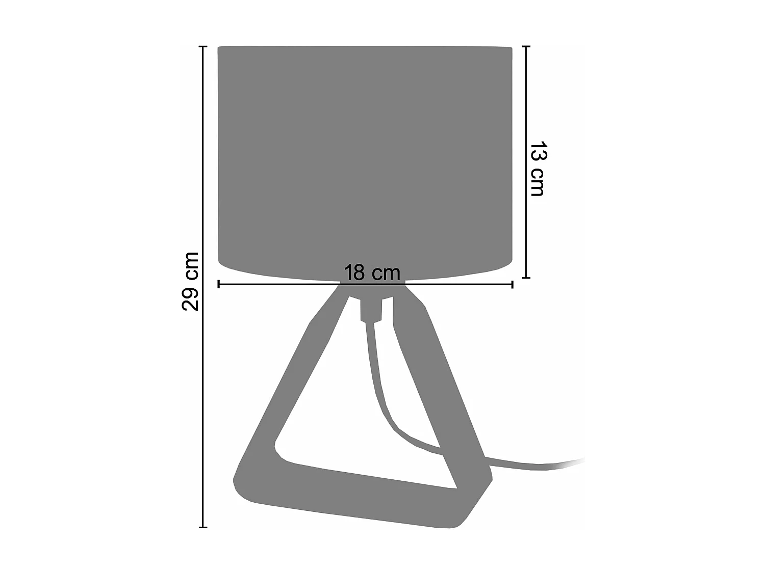 Abajur TOSEL PISTACHE tecido certo branco D25 x  H53  cm