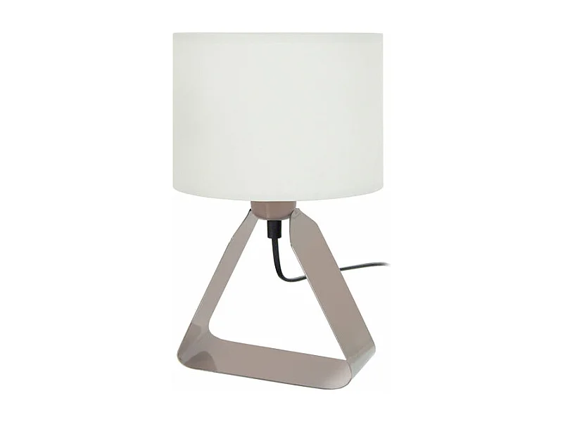 Lampe de chevet géométrique, métal  taupe 29 cm.