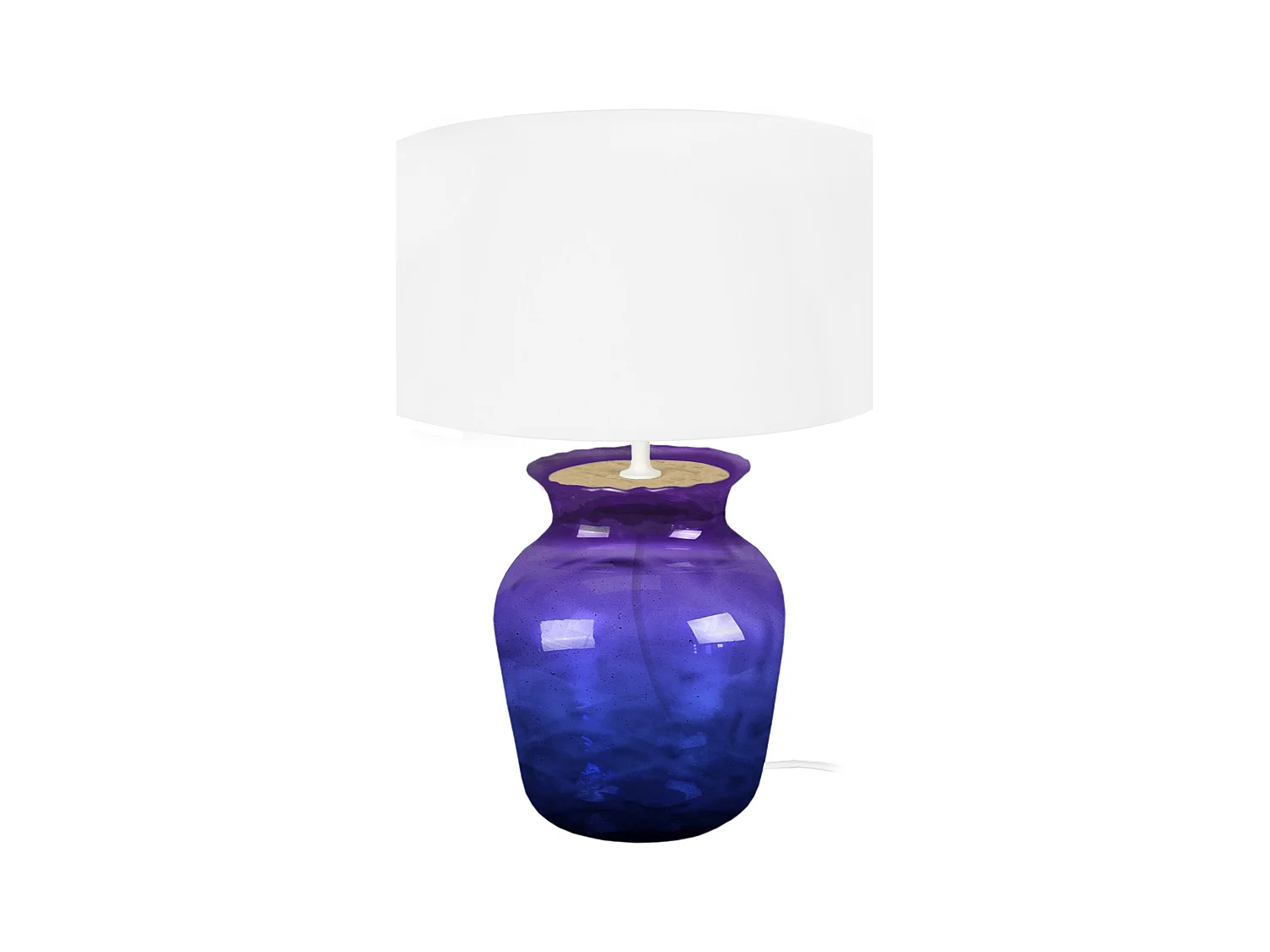 Lampe a Poser TOSEL ,verre,Violet ,H45xD30xP30cm