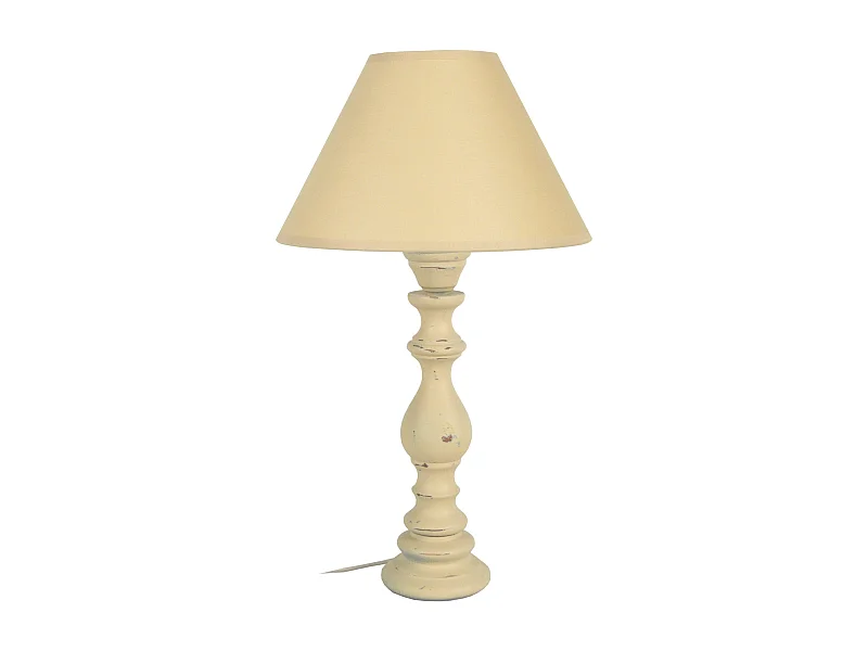 Lámpara de noche TOSEL ,madera,Beige ,A44xD25xP25cm