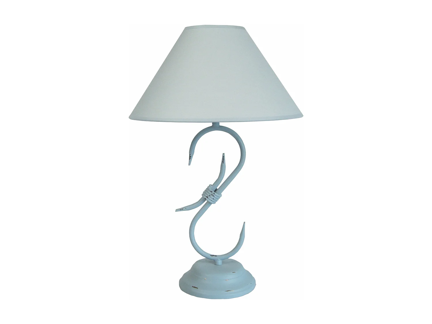 Lampe de chevet colonne métal  gris 47 cm.