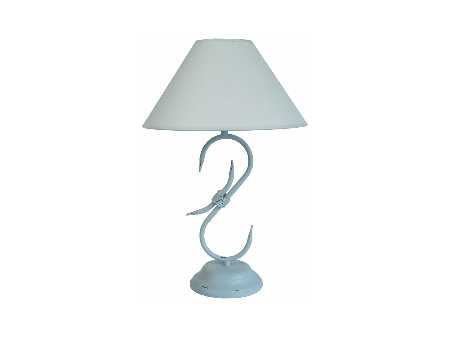 Lampe de chevet colonne métal  gris 47 cm.