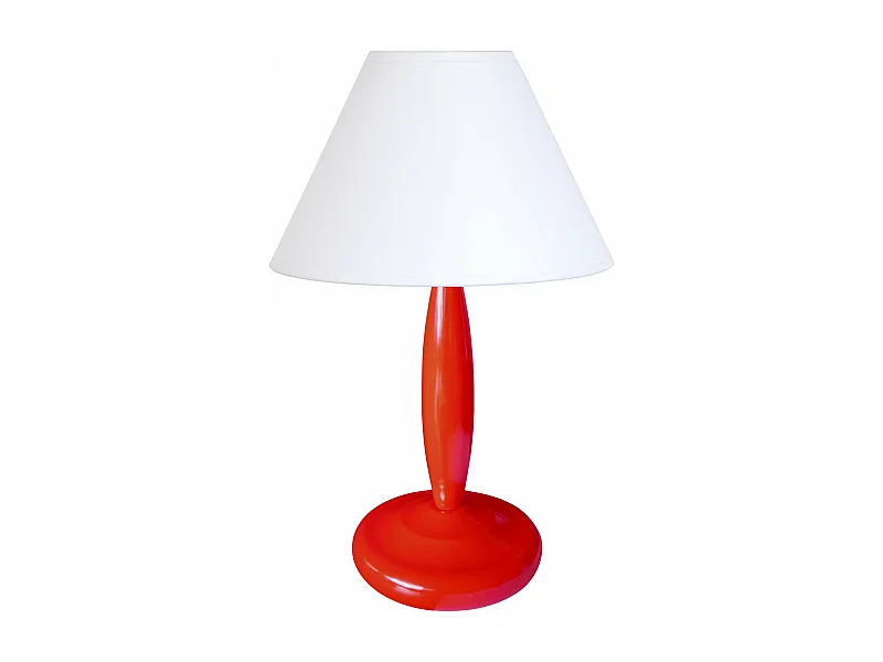 Lampe de chevet colonne métal  rouge 31 cm.