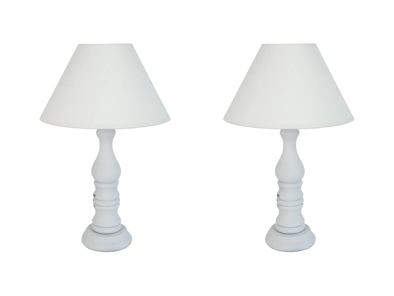 Lampe de Chevet TOSEL ,bois,Blanc   ,H41xD25x P 25cm