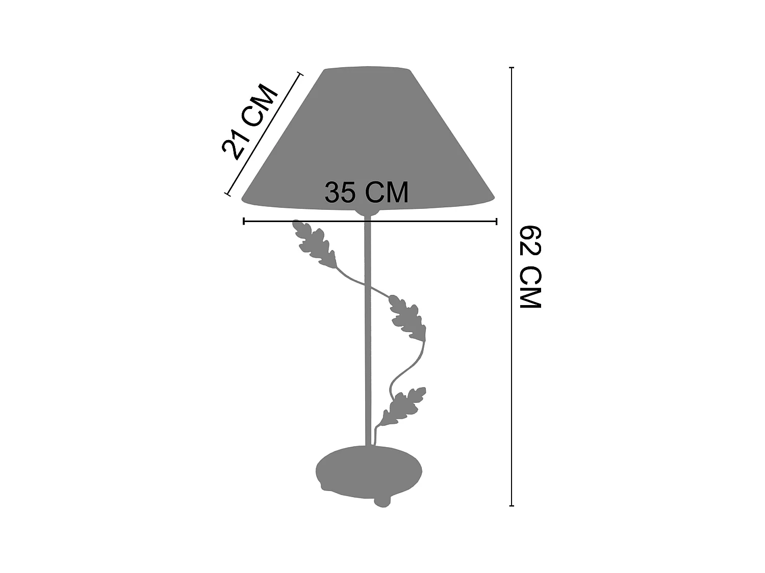 Lampe de chevet colonne métal  bleu 62 cm.