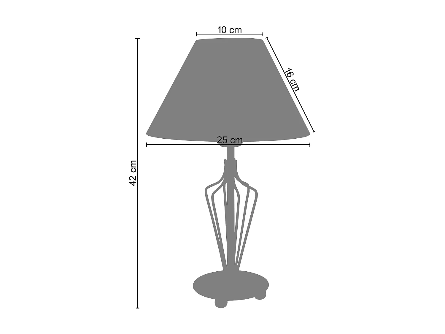 Abajur TOSEL ELVIRA metal cogumelo rosa D15 x  H18,5  cm
