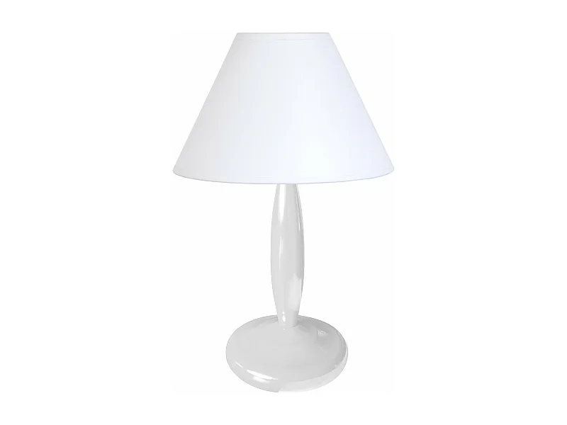 Lampe de chevet colonne métal  blanc 31 cm.