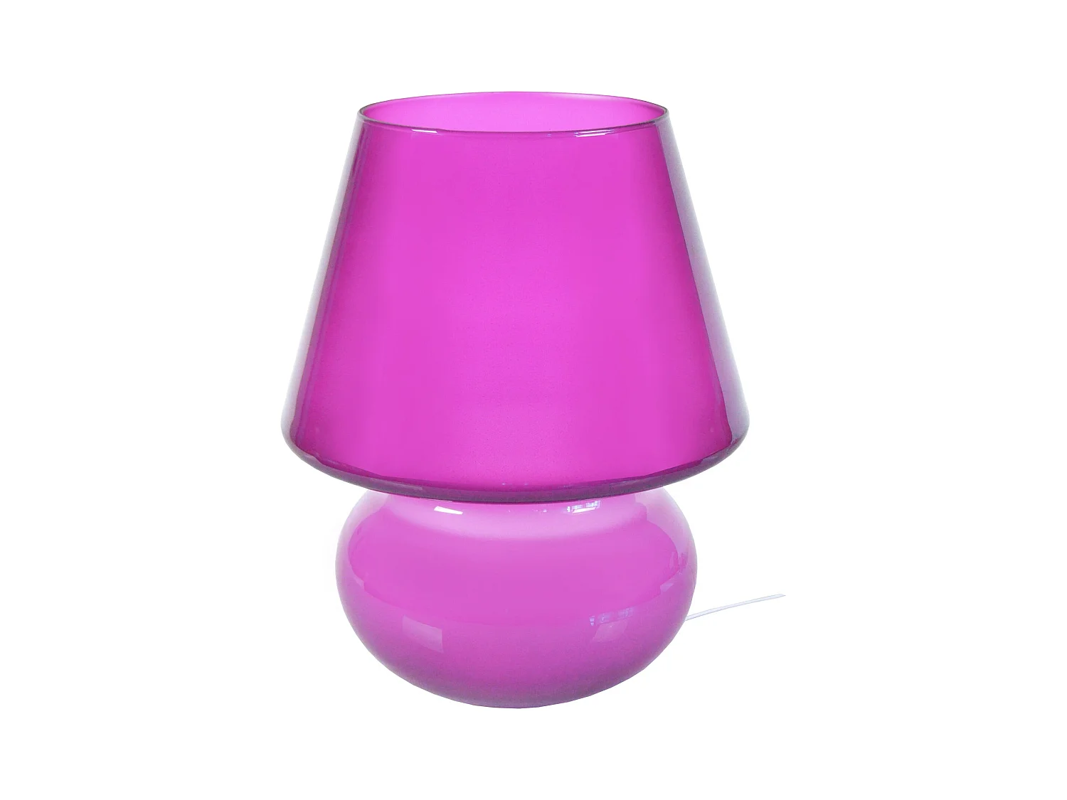 Lampe a Poser TOSEL ,verre,Rose ,H37xD30xP30cm