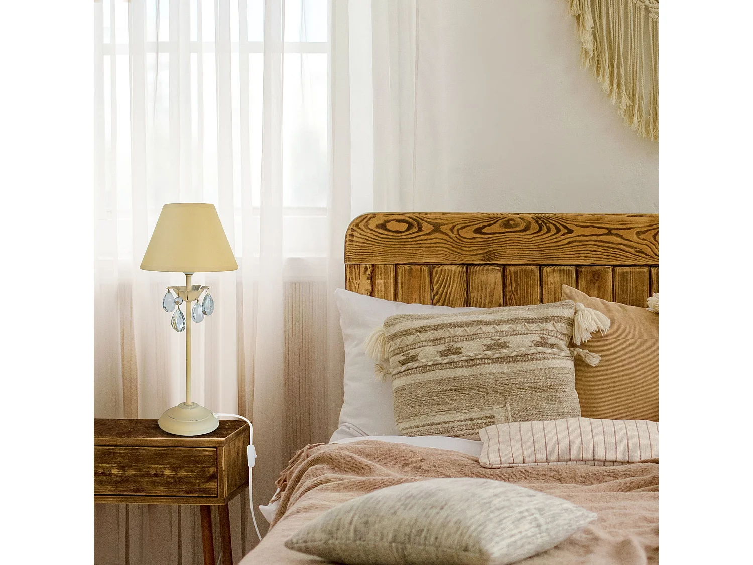 Candeeiro de sala TOSEL TREVISO tecido vaso branco D45 x  H66  cm