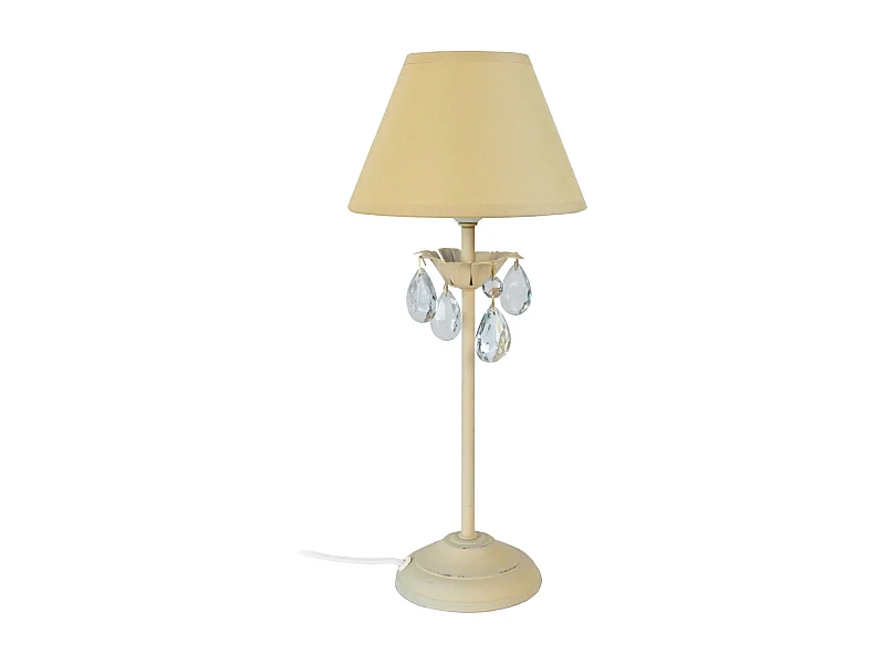 Lampe de Chevet TOSEL ,métal,Beige ,H47xD18xP18cm