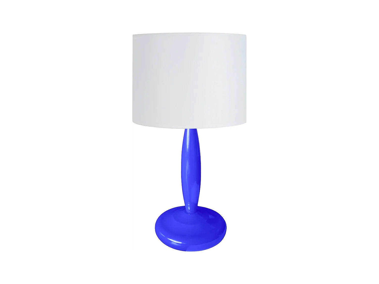 Lampe de chevet colonne métal  bleu 32 cm.