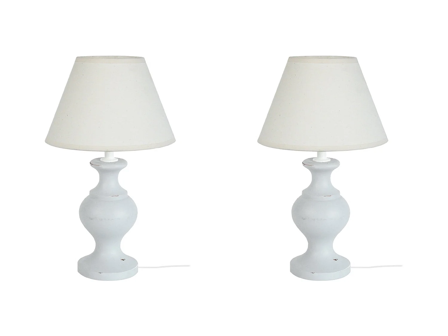 Lampe de Chevet TOSEL ,bois,Blanc   ,H30xD18xP18cm