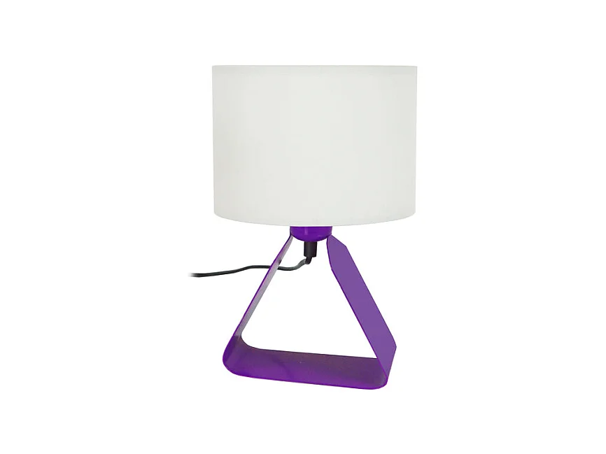 Lampe de chevet géométrique, métal  violet 29 cm.