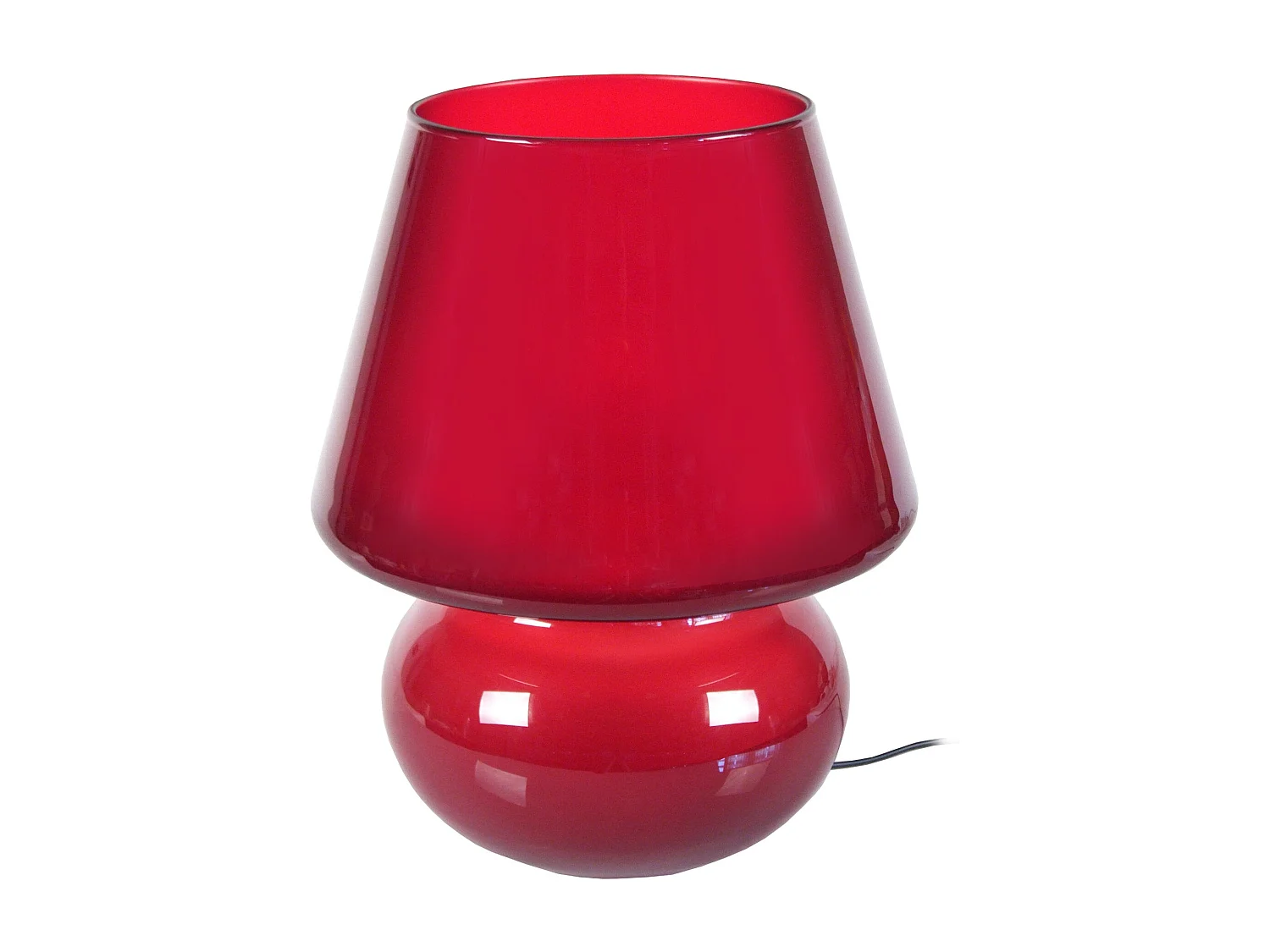 Lámpara de Mesa  TOSEL ,vidrio,Rojo,A37xD30xP30cm