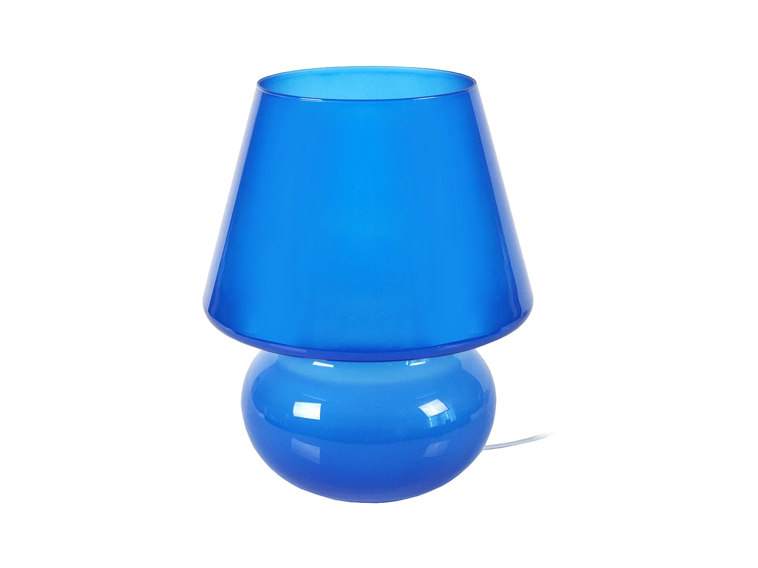 Lampe a Poser TOSEL ,verre,Bleu,H37xD30xP30cm
