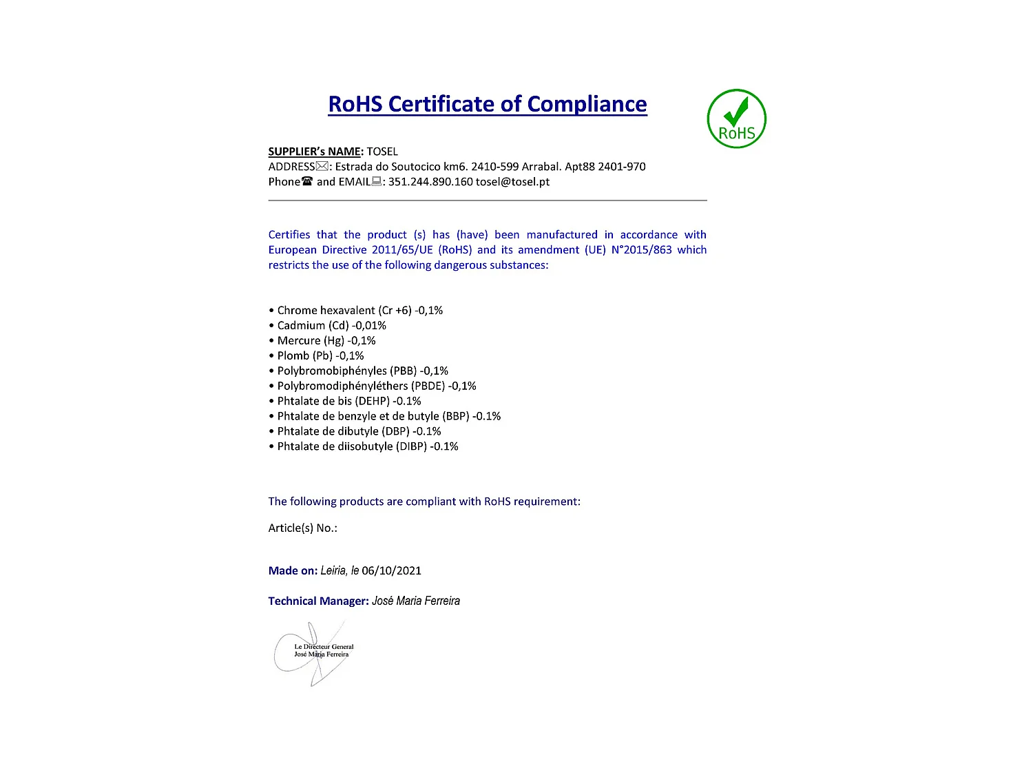 Lámpara de Mesa  TOSEL ,vidrio ,Azul ,A54xD30xP30cm