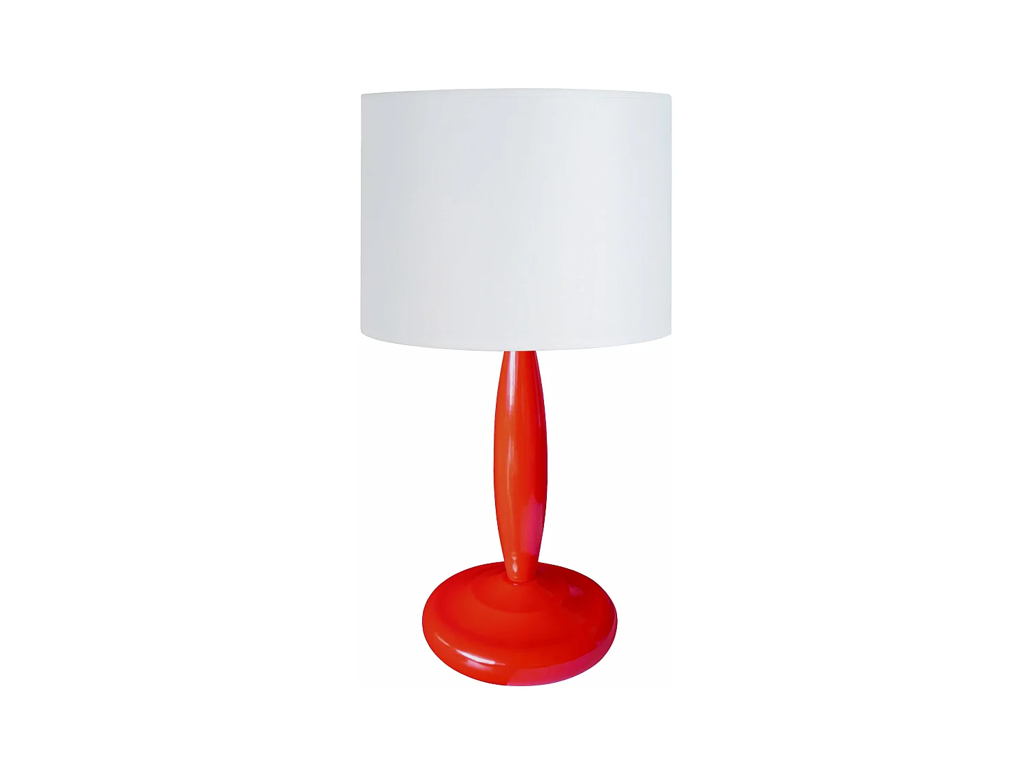 Lampe de chevet colonne métal  rouge 32 cm.