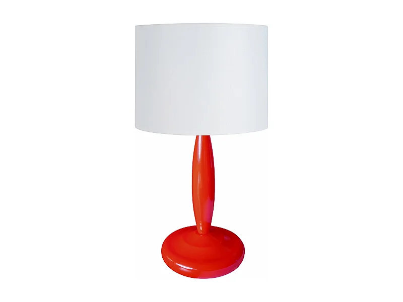 Lampe de chevet colonne métal  rouge 32 cm.