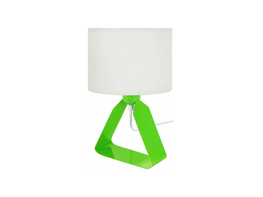Lampe de chevet géométrique, métal  vert 29 cm.