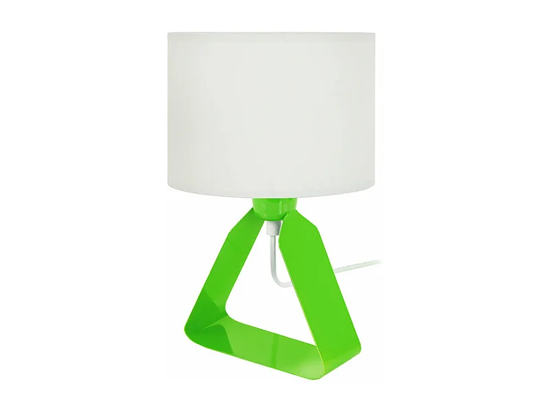 Lampe de chevet géométrique, métal  vert 29 cm.