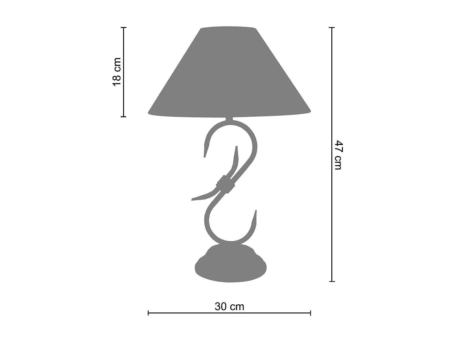 Lampe de chevet colonne métal  beige 47 cm.