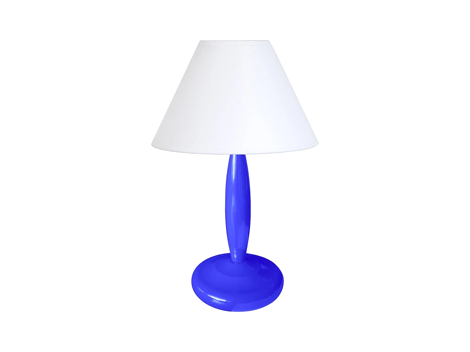 Lampe de chevet colonne métal  bleu 31 cm.