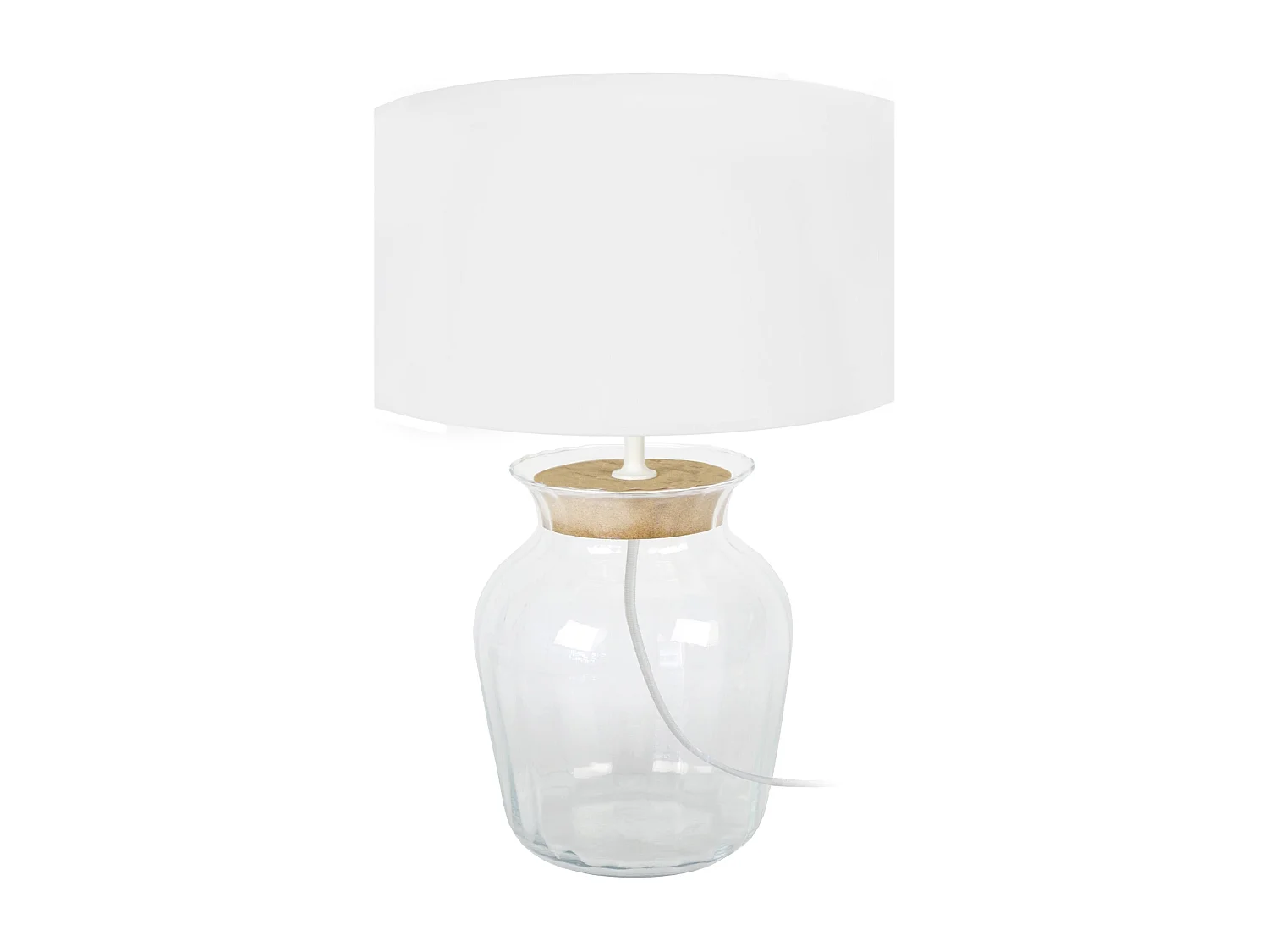 Abajur TOSEL SKREPPA 1 tecido coluna preto D18 x  H31  cm