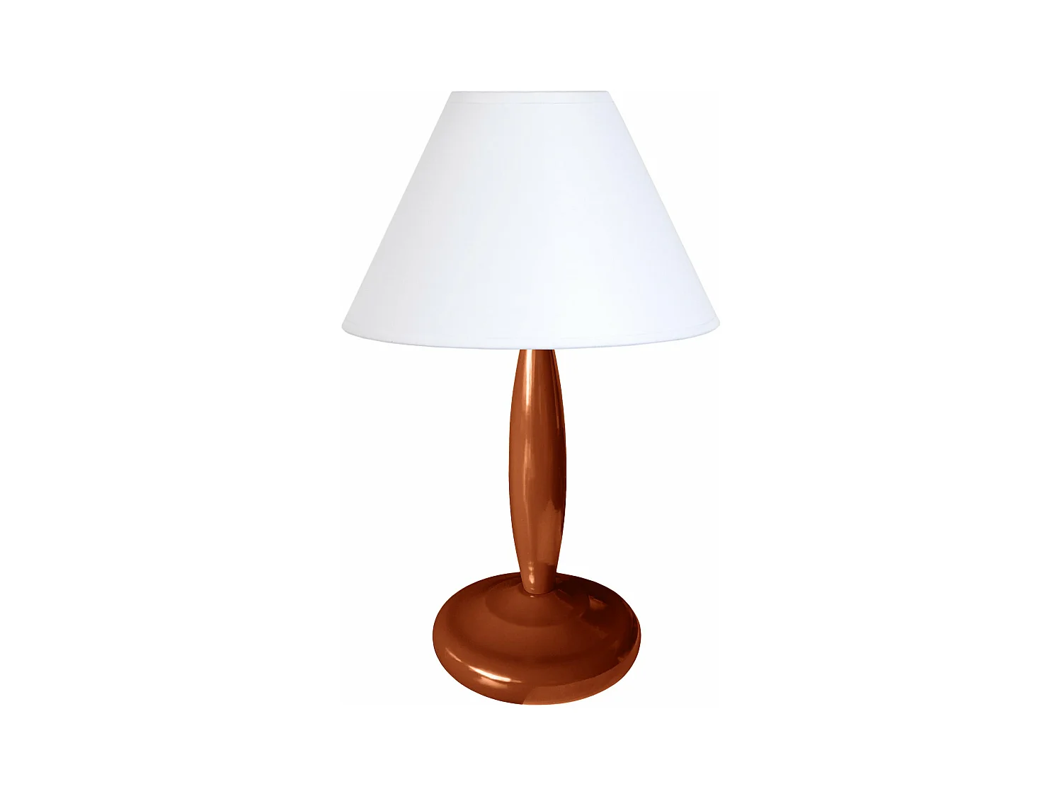 Lampe de chevet colonne métal  marron 31 cm.