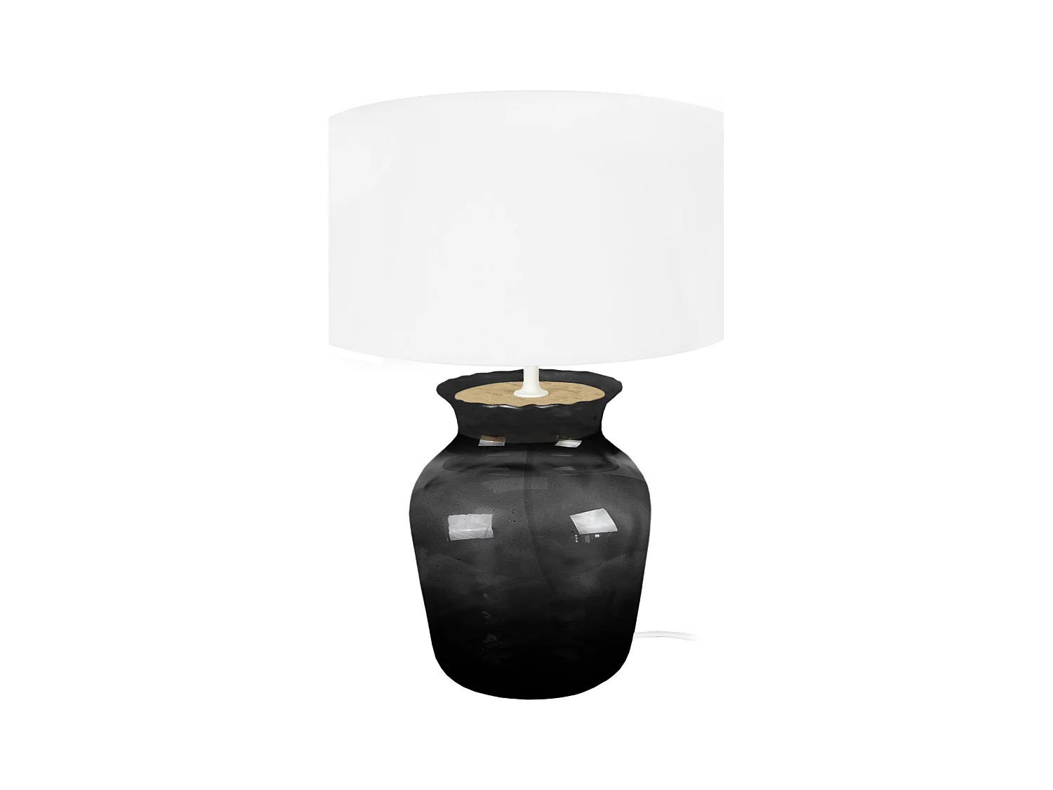 Lampe a Poser TOSEL ,verre,Noir ,H45xD30xP30cm