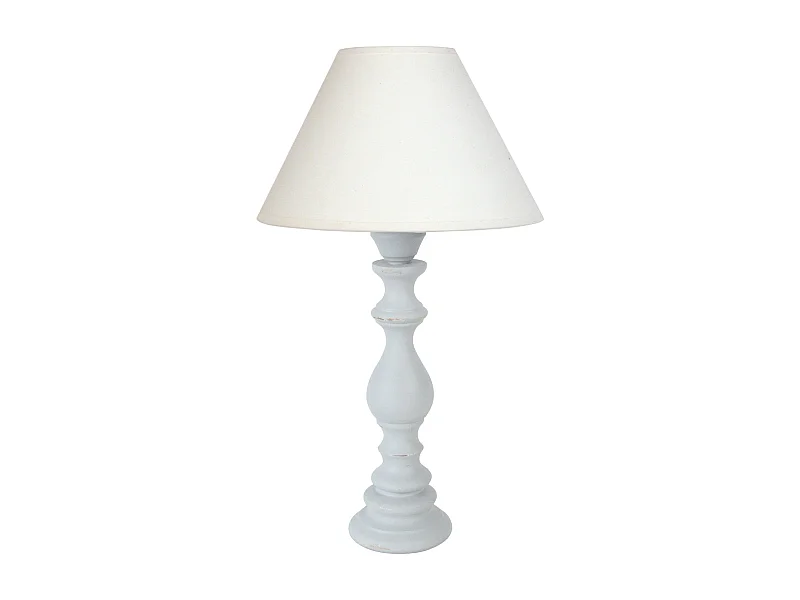 Lampe de Chevet TOSEL ,bois,Blanc   ,H43xD30xP30cm