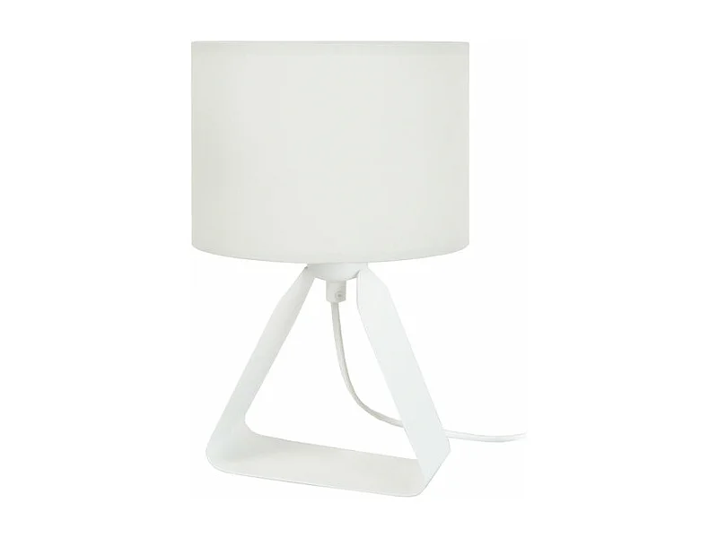 Abajur TOSEL  SONIA tecido coluna Branco marfim D16 x  H25  cm