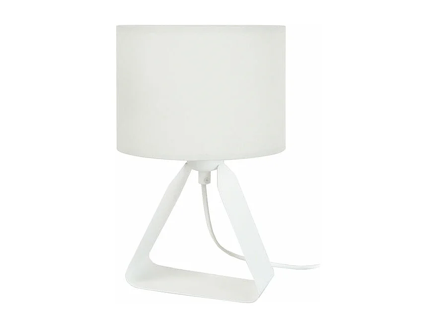 Abajur TOSEL  SONIA tecido coluna Branco marfim D16 x  H25  cm